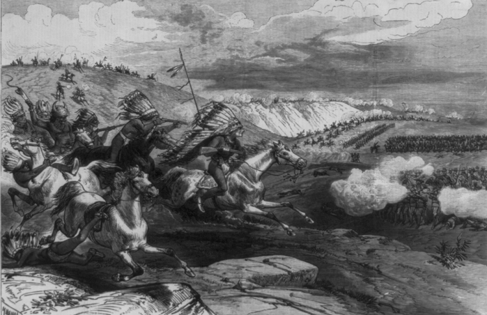 1876Sioux_charging_at_Battle_of_Rosebud (700x452, 204Kb)