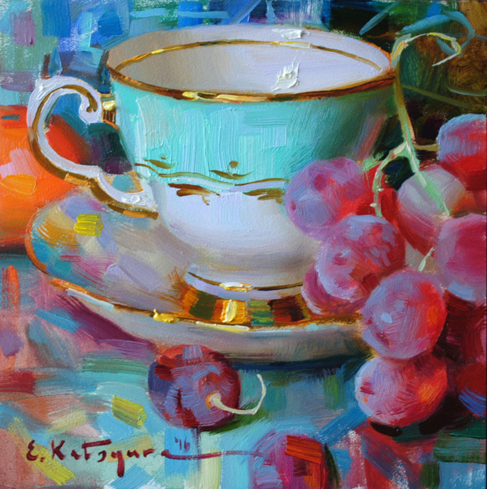 Teacup+and+Red+Grapes (698x700, 685Kb)