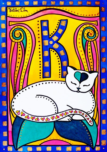 Peace and Love - Cat Art by Dora Hathazi Mendes    (452x640, 144Kb)