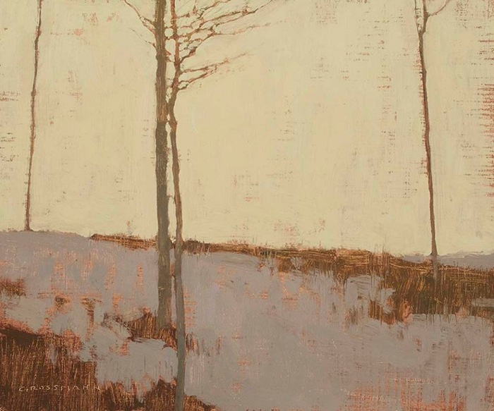 Winter Aspen and Pale Yellow Sky (700x583, 329Kb)