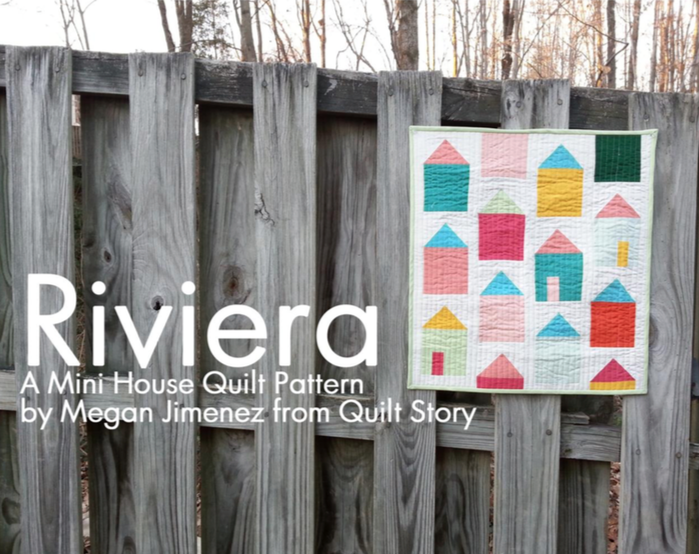 Riviera mini house quilt by Megan Jimenez, seen at RJR Fabrics (700x554, 563Kb)