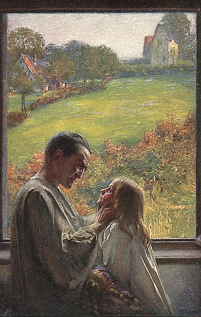 1897 Vater mit seiner Tochter am Fenster (2) (413x650, 134Kb)