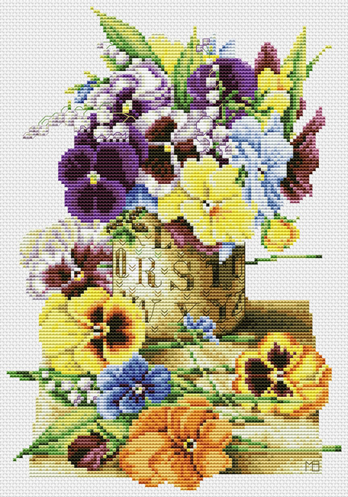 Pot of Pansies (491x700, 557Kb)