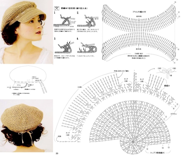 Схема кепки крючком