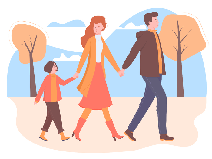 family walk fall (700x525, 173Kb)