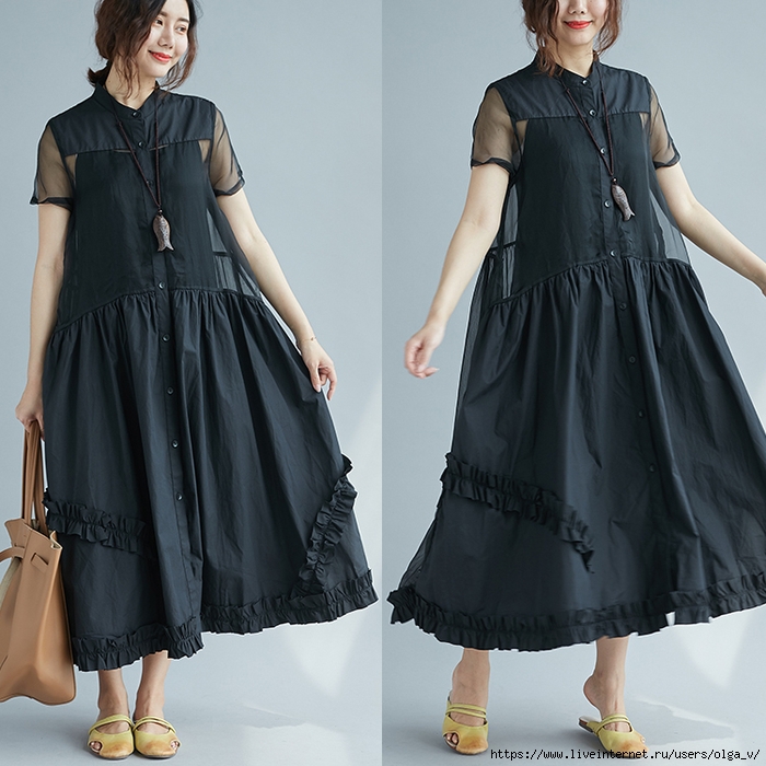 handmade-women-long-a-line-skirt-chic-sundress-casual-long-dress-black (700x700, 307Kb)