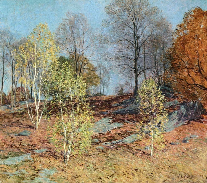 Young Birches in October. 1914 (700x619, 629Kb)