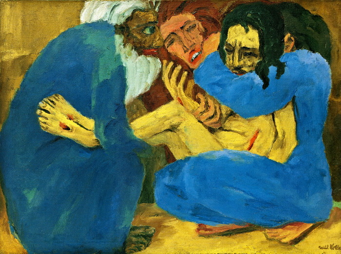 1915    Die Grablegung (Begravelsen, The_Burial),   87_x_117_cm,_Stiftung_Nolde,_Seebüll (700x523, 174Kb)