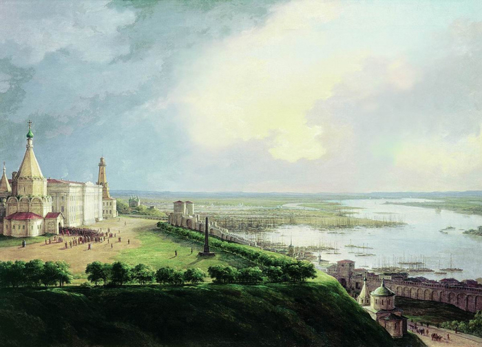 Чернецов - вид Нижнего Новгорода (700x504, 314Kb)