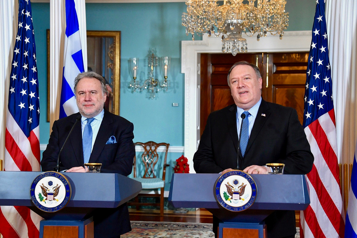 Secretary Pompeo and Greek Acting Foreign Minister Katrougalos (700x466, 445Kb)