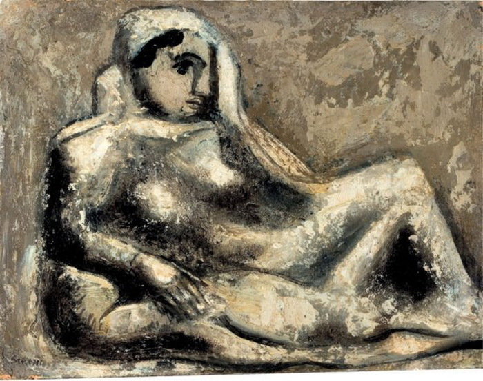 1944 Donna sdraiata, olio su tela, 37x28 cm,  (700x552, 162Kb)