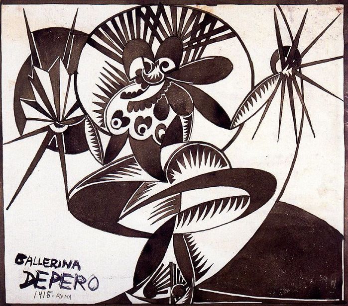 1915 Dancer. Indian ink on paper. 32,7 x 37,2 cm. (700x616, 123Kb)
