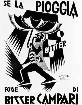 1926-1927 Se la pioggia fosse Bitter Campari Vintage Italian Posters (310x400, 55Kb)