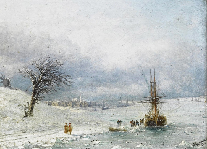 Зимний пейзаж. И. Айвазовский, 1874 год. (700x502, 117Kb)