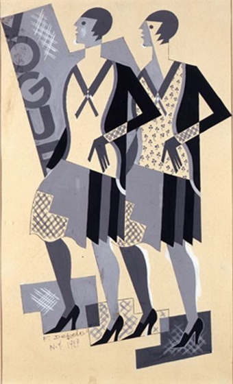 1929 Study for Vogue cover  Tempera su carta; 36x22 cm  (340x560, 70Kb)