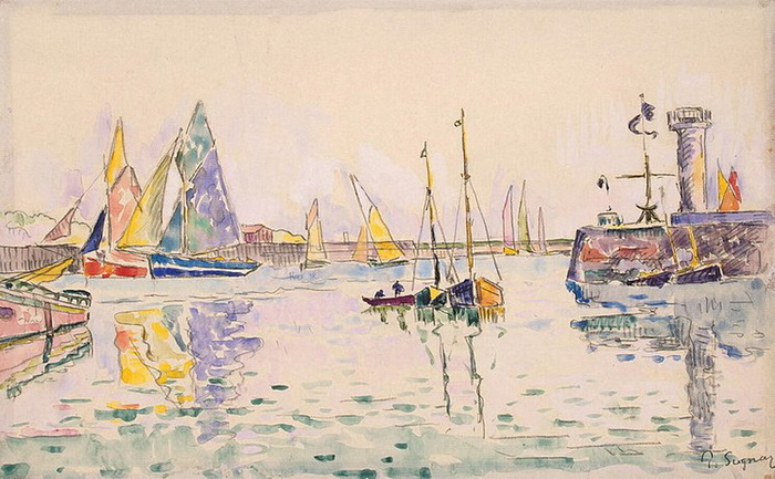 1920-е Sailboats-in-the-Harbor-of-Les-Sables-d-Olonne (700x433, 119Kb)