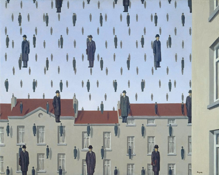 Голконда    ене Магритт 1953, (700x560, 324Kb)