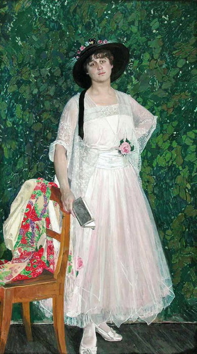  Portrait of Maria Troyanova. 1916 by Aleksandr Golovin (389x700, 123Kb)