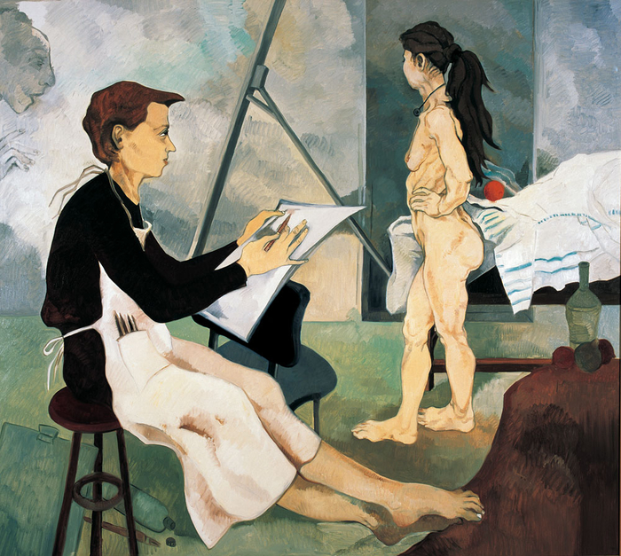 Neş'e Erdok (1940 -  ) - Ressam ve Modeli (2003) (700x627, 534Kb)