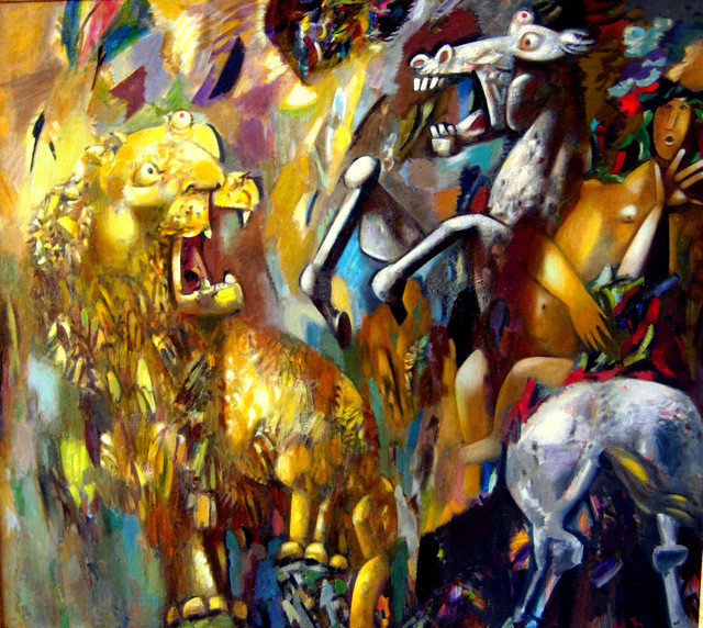 Охота на львов   Холст, масло. 1998 (640x572, 245Kb)