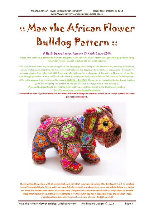Heidi Bears - Max the African Flower Bulldog - 2014_1 (494x700, 306Kb)