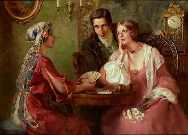 художник Отоли Крашевский. Гадание (650x466, 75Kb)