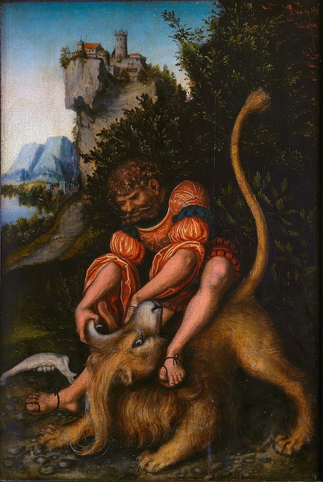 1525 Samson's Fight with the Lion, (469x700, 147Kb)