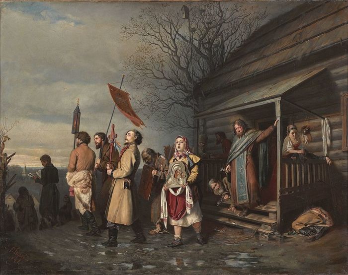 художник В. Перов, сельский ход на Пасхе (700x554, 75Kb)