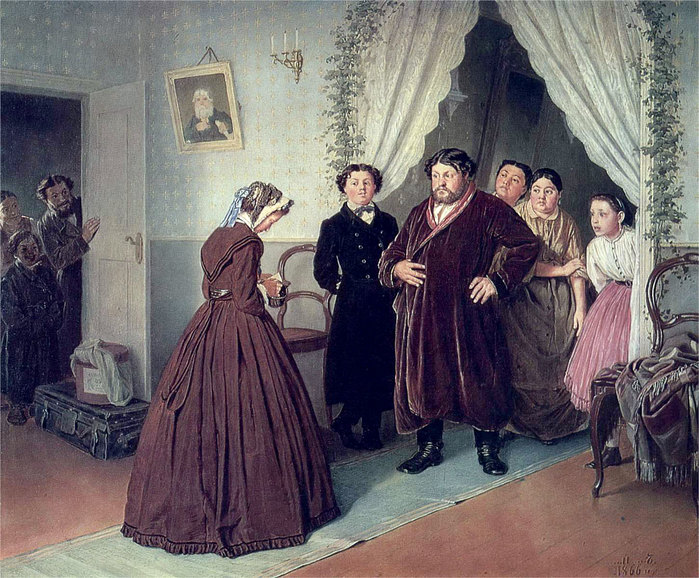 художник Перов В. приезд гувернантки (700x578, 148Kb)