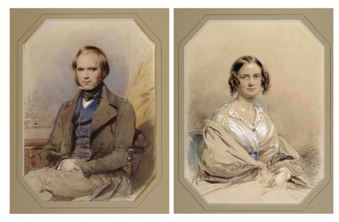 Чарльз Дарвин с женой (700x458, 239Kb)