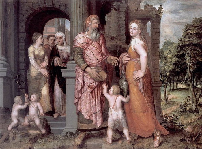 1548 The banishment of Hagar and Ishmael. Пан, м.  110,5 x 149,8 cm Christie's (New York City) 2001 (700x517, 167Kb)