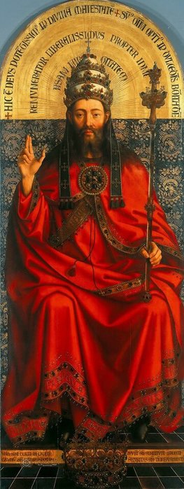 1557-1559 Бог Отец на престоле. Копия с Яна ван Эйка. Дер, м. 147,5 x 52,5 см. Берлинская картинная галерея (263x700, 55Kb)