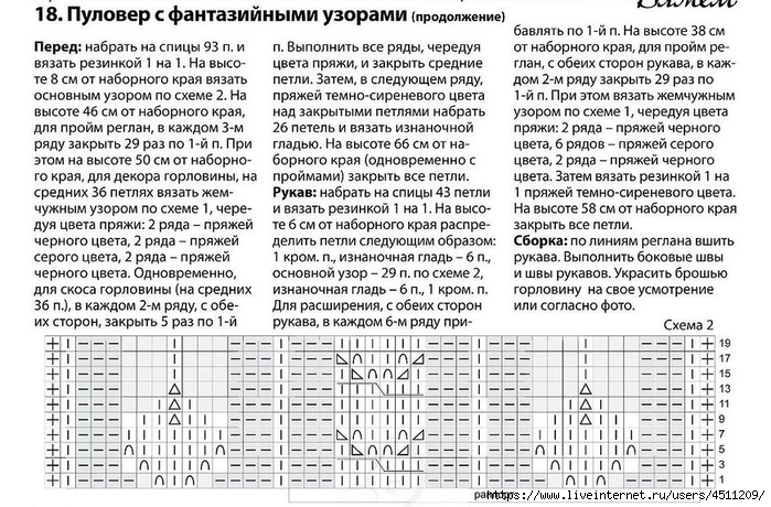 Регланные линии спицами сверху узоры схемы