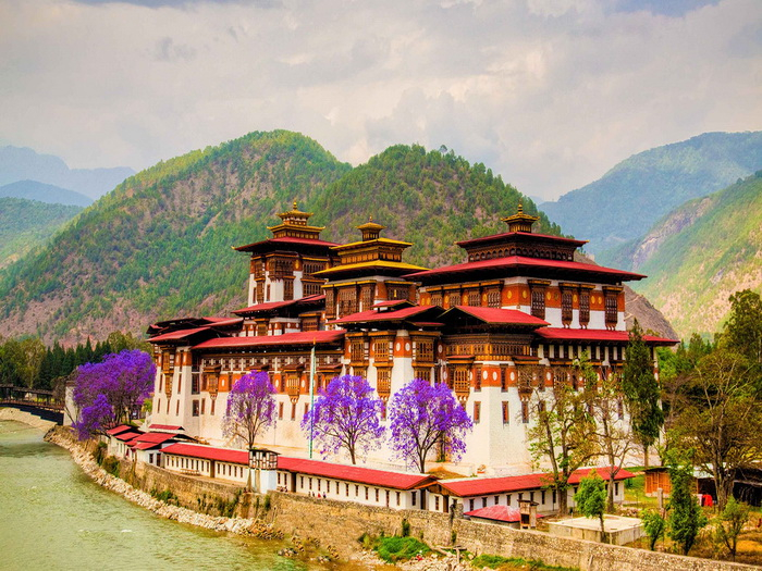 Бутан п. Монастырь Траши-Чхо-дзонг. Монастырь Траши-Чхо-дзонг Тибет. Королевство бутан. Бутан Тхимпху.