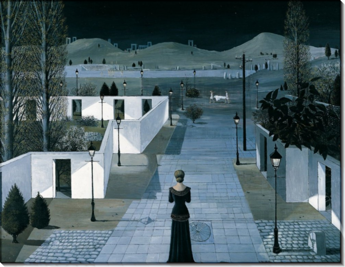 Пейзаж с фонарями, 1958 (700x542, 603Kb)
