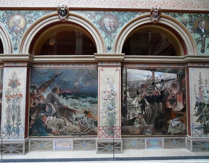 1861 Arcaded Central Hall has Pre-Raphaelite mural paintings by William Bell Scott, and one panel by John Ruskin. 2 (700x546, 166Kb)