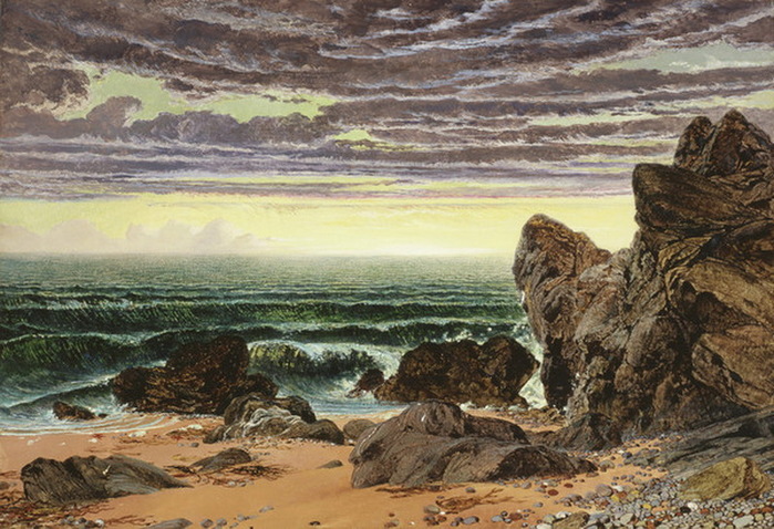 1861 INCOMING TIDE ON THE NORTHUMBERLAND COAST. , . 33 x 48.3 cm. Ackland Art Museum, The University of North Carolina at Chapel Hill, Ackland Fund (700x478, 152Kb)