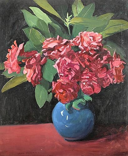 2Pink Roses in a Blue Vase (2) (409x498, 207Kb)