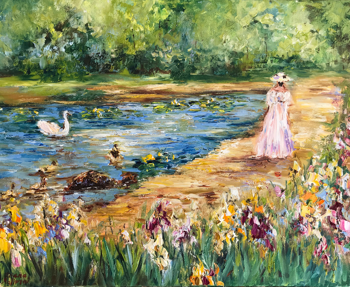 AT_THE_POND_2019_40X50 (700x574, 697Kb)