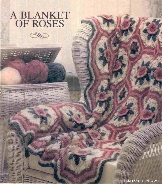 Вязание крючком. Плед - A Blanket of Roses Afghan (1) (540x614, 224Kb)