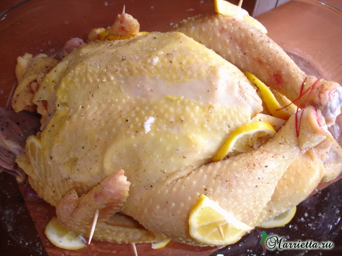 Запекаем курицу с лимоном. Рецепт (6) (666x500, 291Kb)