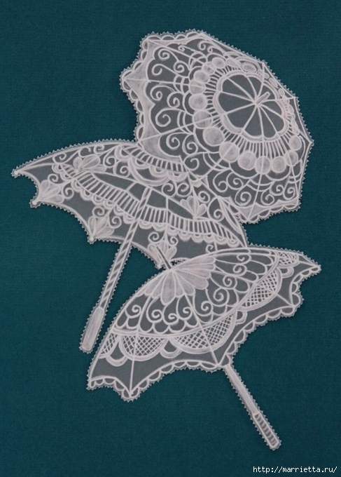Зонтики в вышивке и пергамоно. Шаблоны (8) (487x680, 245Kb)