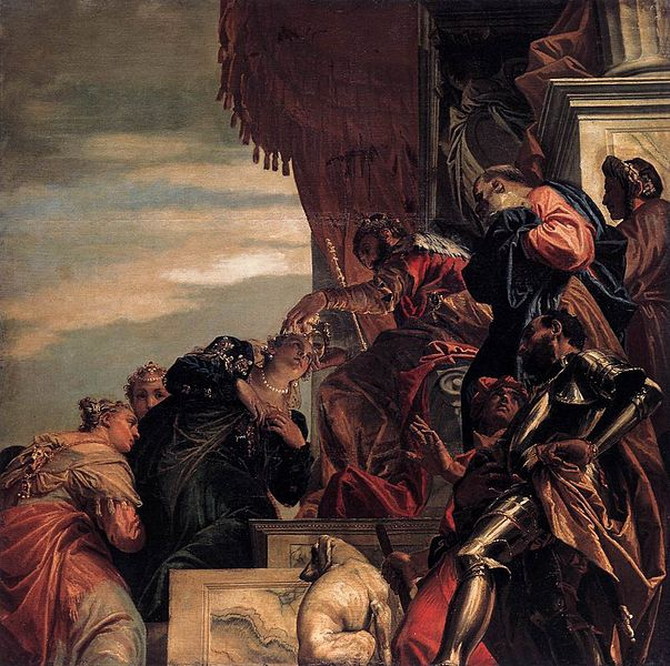  Esther Crowned by Ahasuerus.  .1556. , San Sebastiano. (603x600, 328Kb)