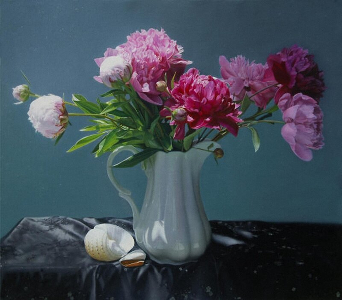 Peony in White Kettle (700x615, 309Kb)