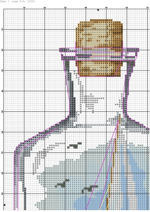 Фартук на бутылку вышивка крестом схема