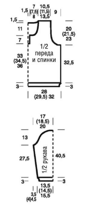 Футболка поло женская спицами схема