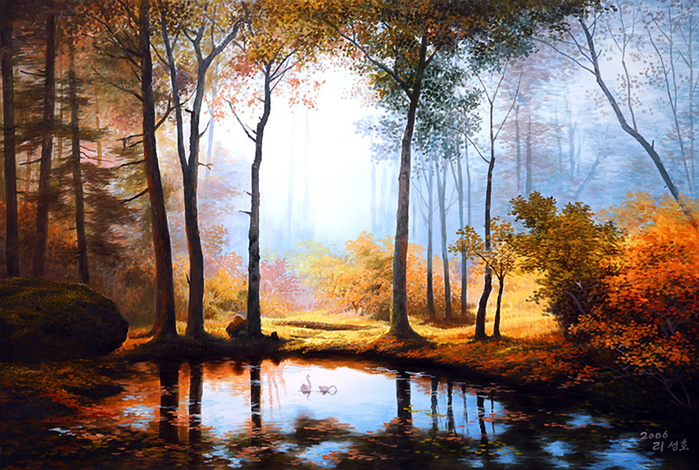 painting-of-forest-and-pond (700x470, 557Kb)