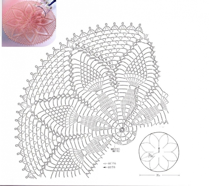 Японские журналы по вязанию салфеток крючком со схемами
