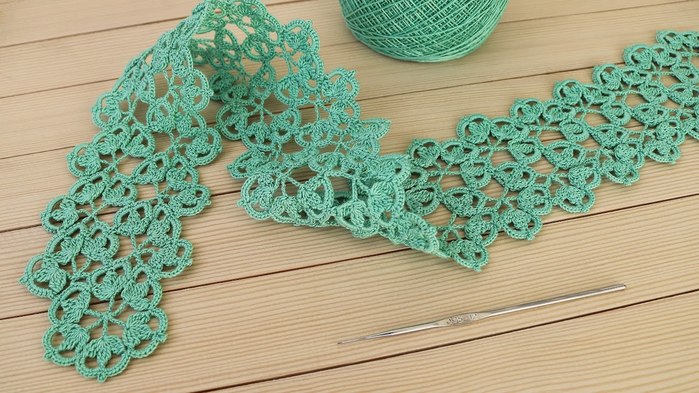 Ажурное ЛЕНТОЧНОЕ КРУЖЕВО вязание крючком МАСТЕР-КЛАСС схема кружева Crochet ribbon lace pattern