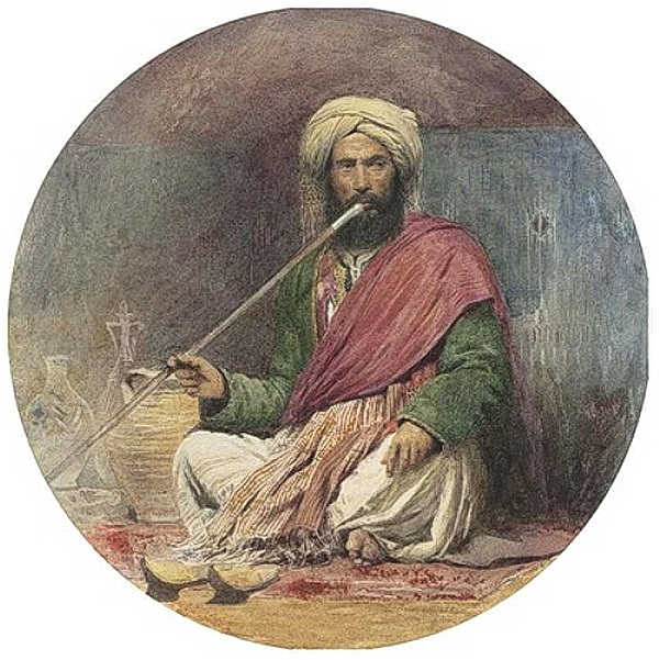 1859 An Arab smoking a shilbouck. , . =22.5 cm.    2012 (600x601, 148Kb)